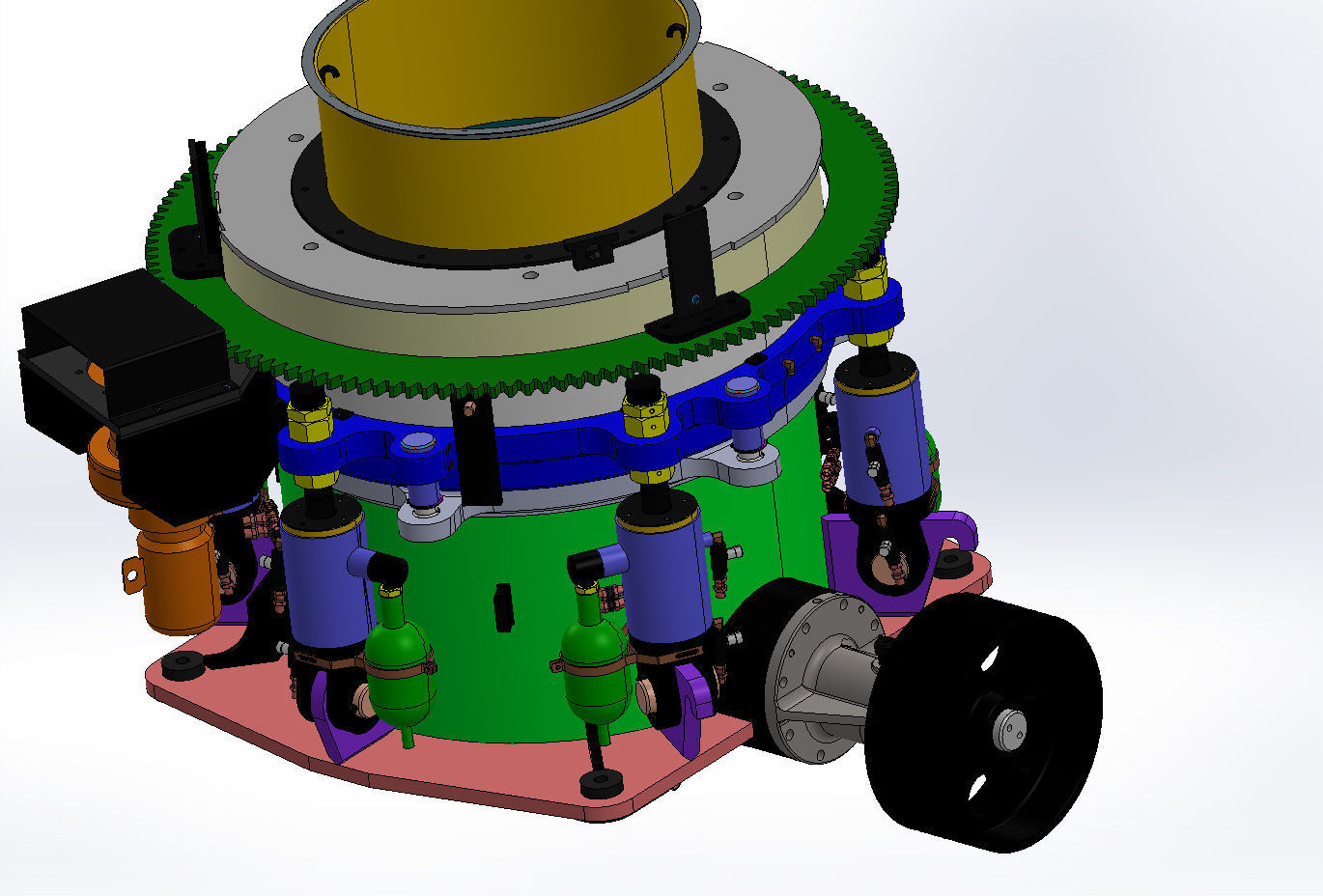 COMPLETE CONIC CRUSHER BODY ALL COMPONENTS 3D model_9