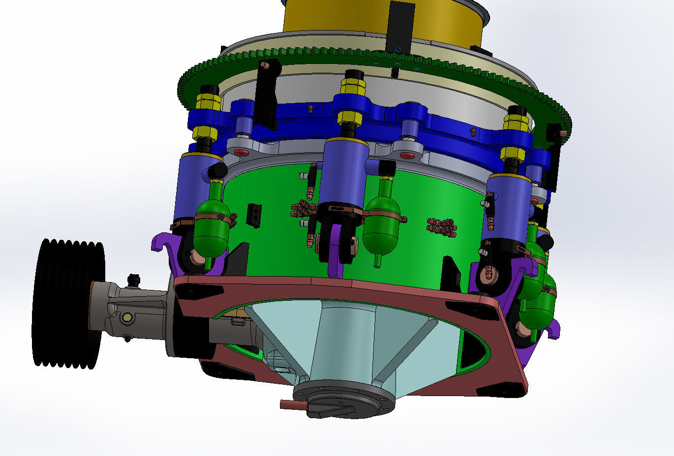 COMPLETE CONIC CRUSHER BODY ALL COMPONENTS 3D model_6