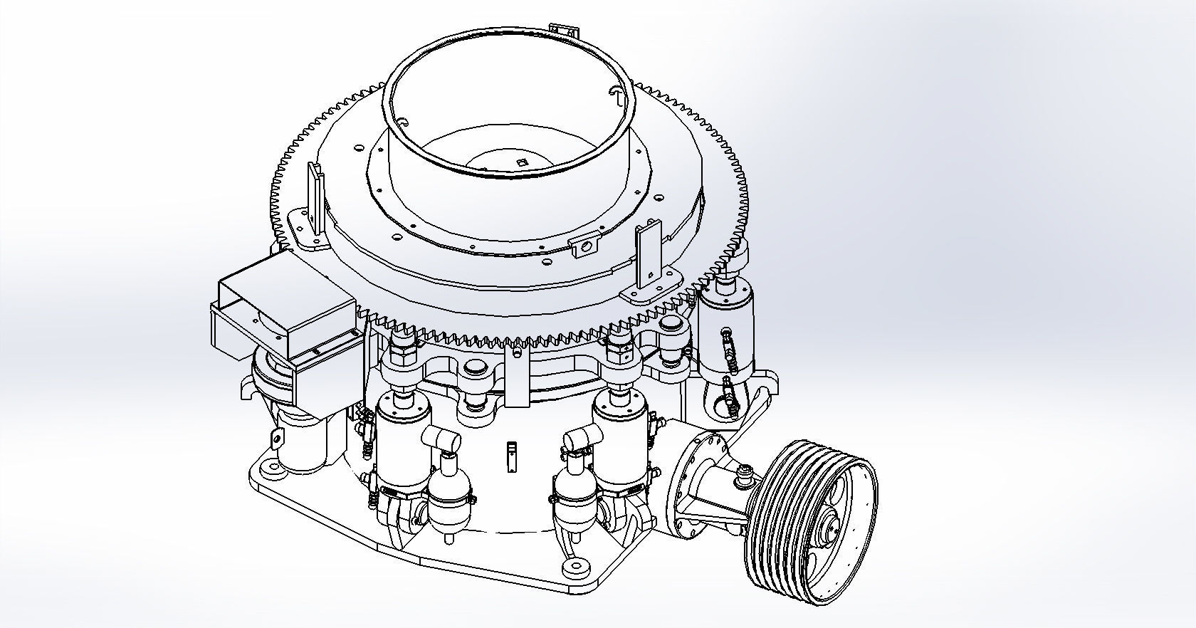 COMPLETE CONIC CRUSHER BODY ALL COMPONENTS 3D model_22