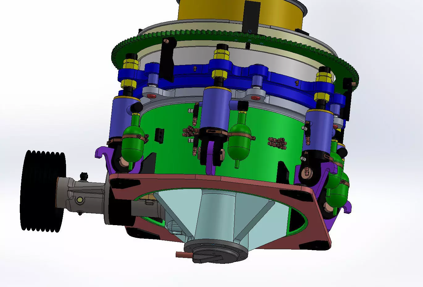 COMPLETE CONIC CRUSHER BODY ALL COMPONENTS 3D model_0