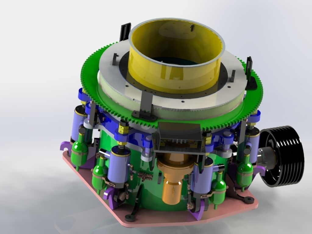 COMPLETE CONIC CRUSHER BODY ALL COMPONENTS 3D model_24
