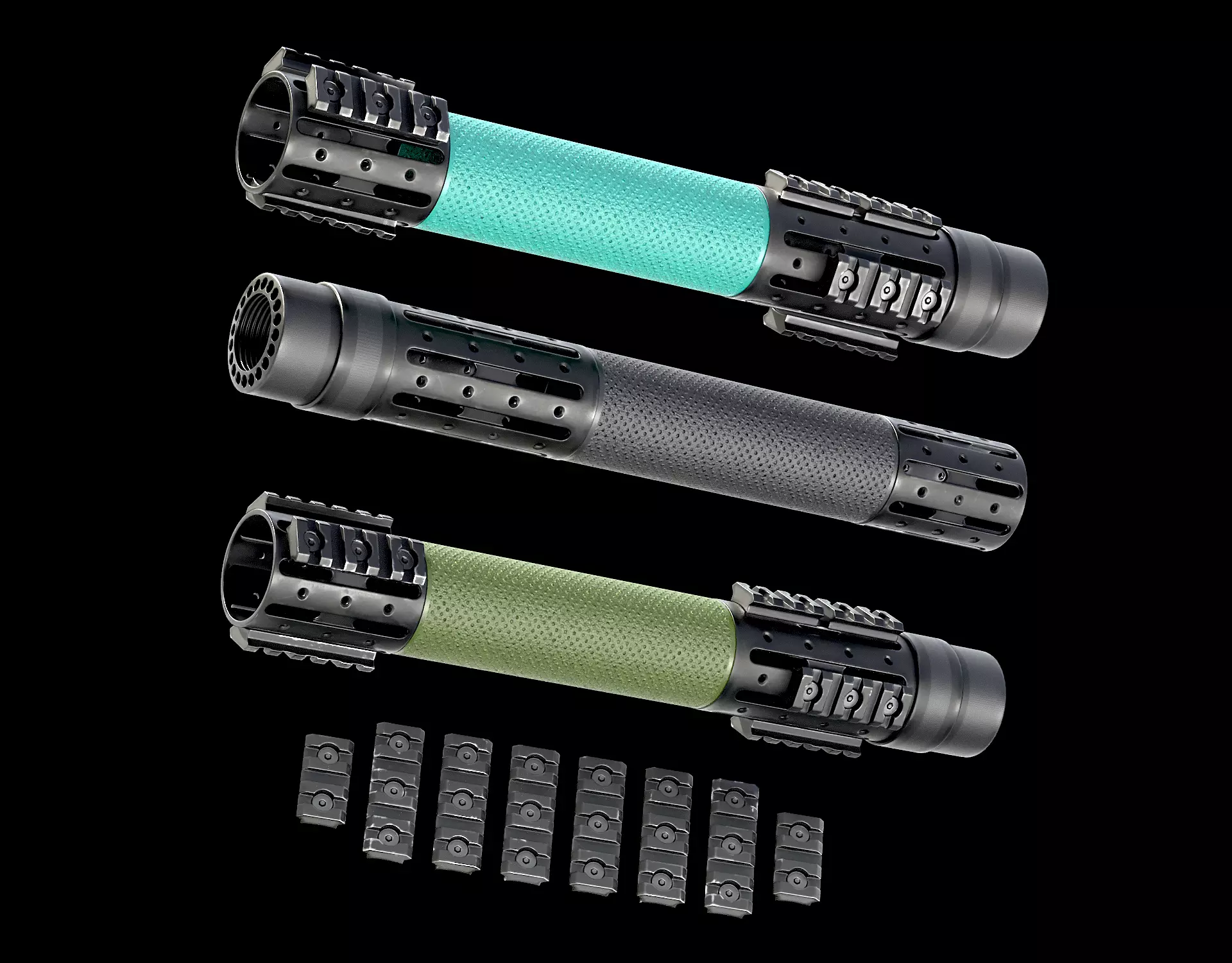 Hogue Extended AR-15 Handguard Low-poly 3D model