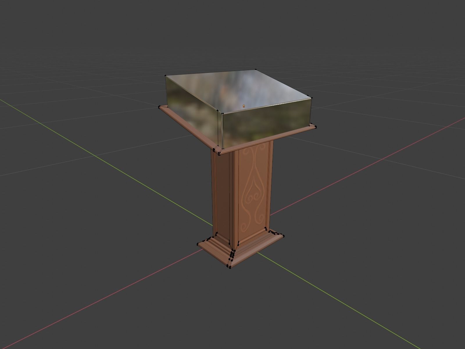 Stylized book stand Low-poly 3D model_3
