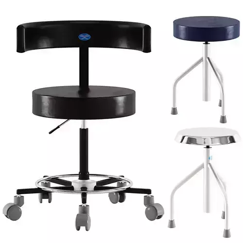 Surgeon Stool - Hospital Equipment 16 3D model