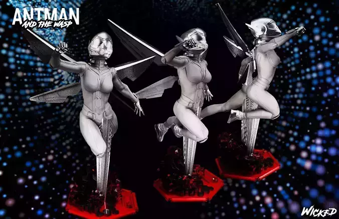 Wicked Marvel The Wasp Sculpture 3D print model  3D print model