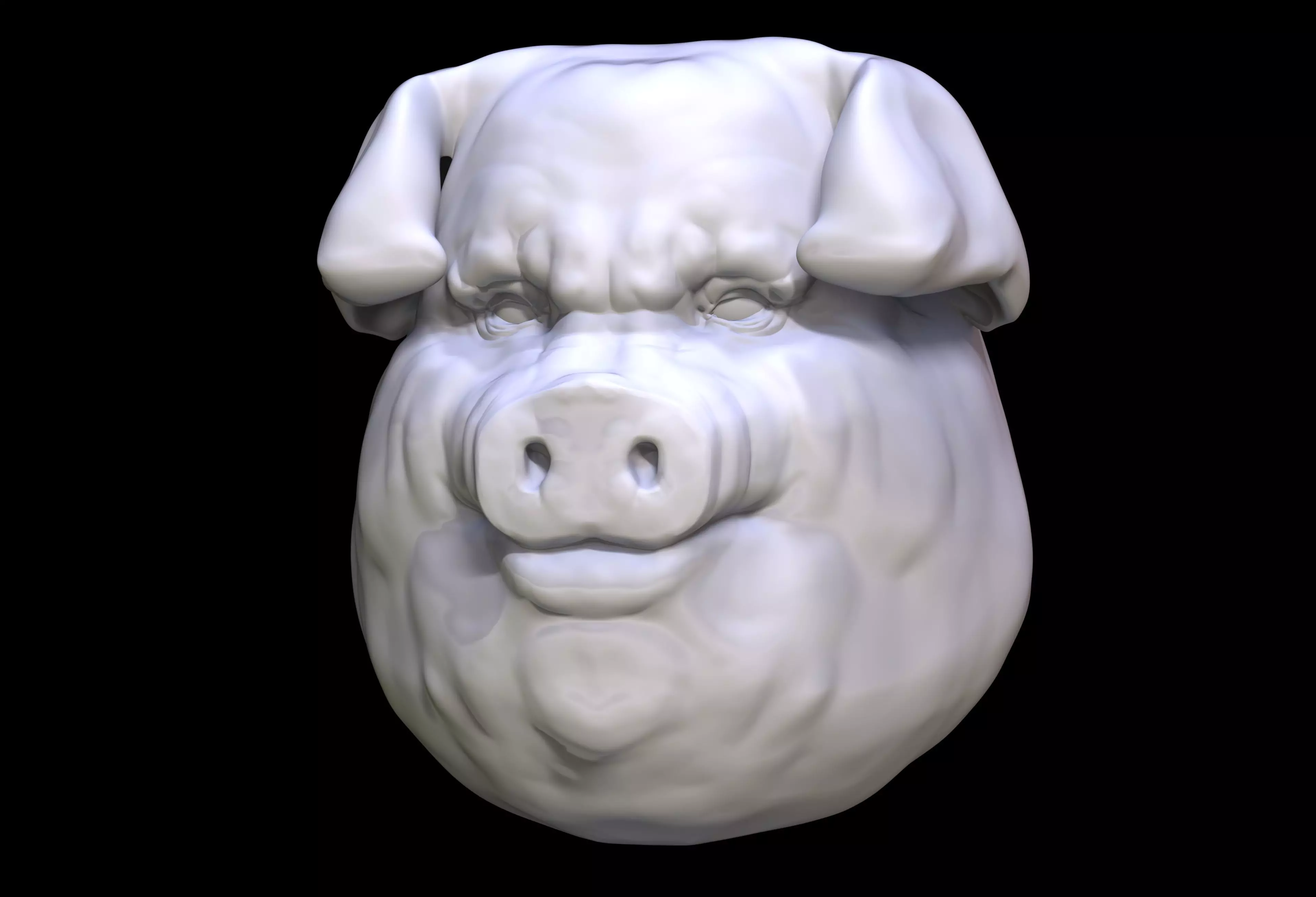 Oinker Pig Head Sculpt 3D print model_0