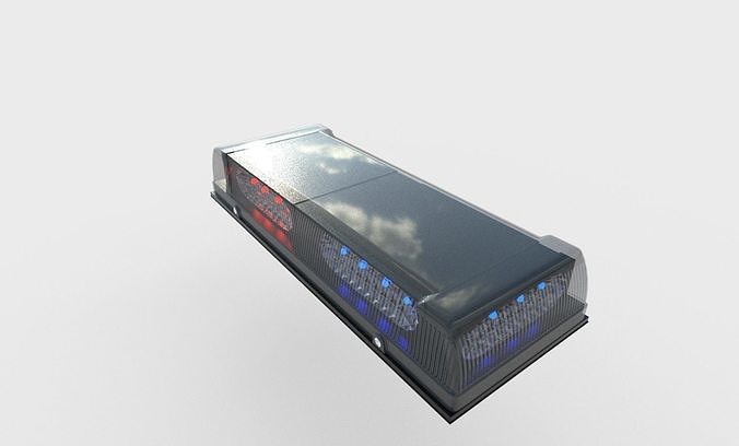 The Whelen Police mini LightBar LED Responder Low-poly 3D model 7