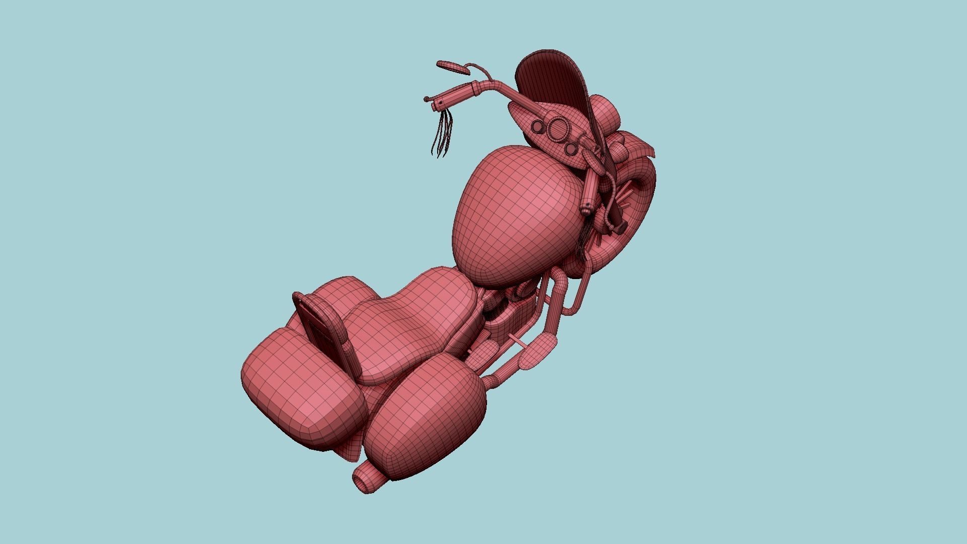 Motorcycle Cartoon B02 Black - Custom Vehicle Design Low-poly 3D model_18