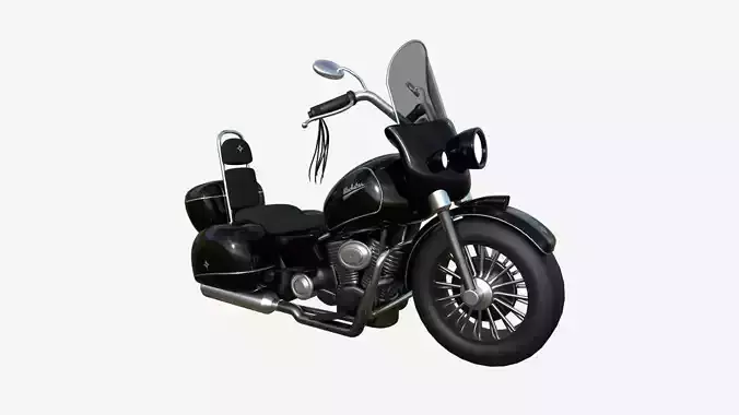 Motorcycle Cartoon B02 Black - Custom Vehicle Design Low-poly 3D model