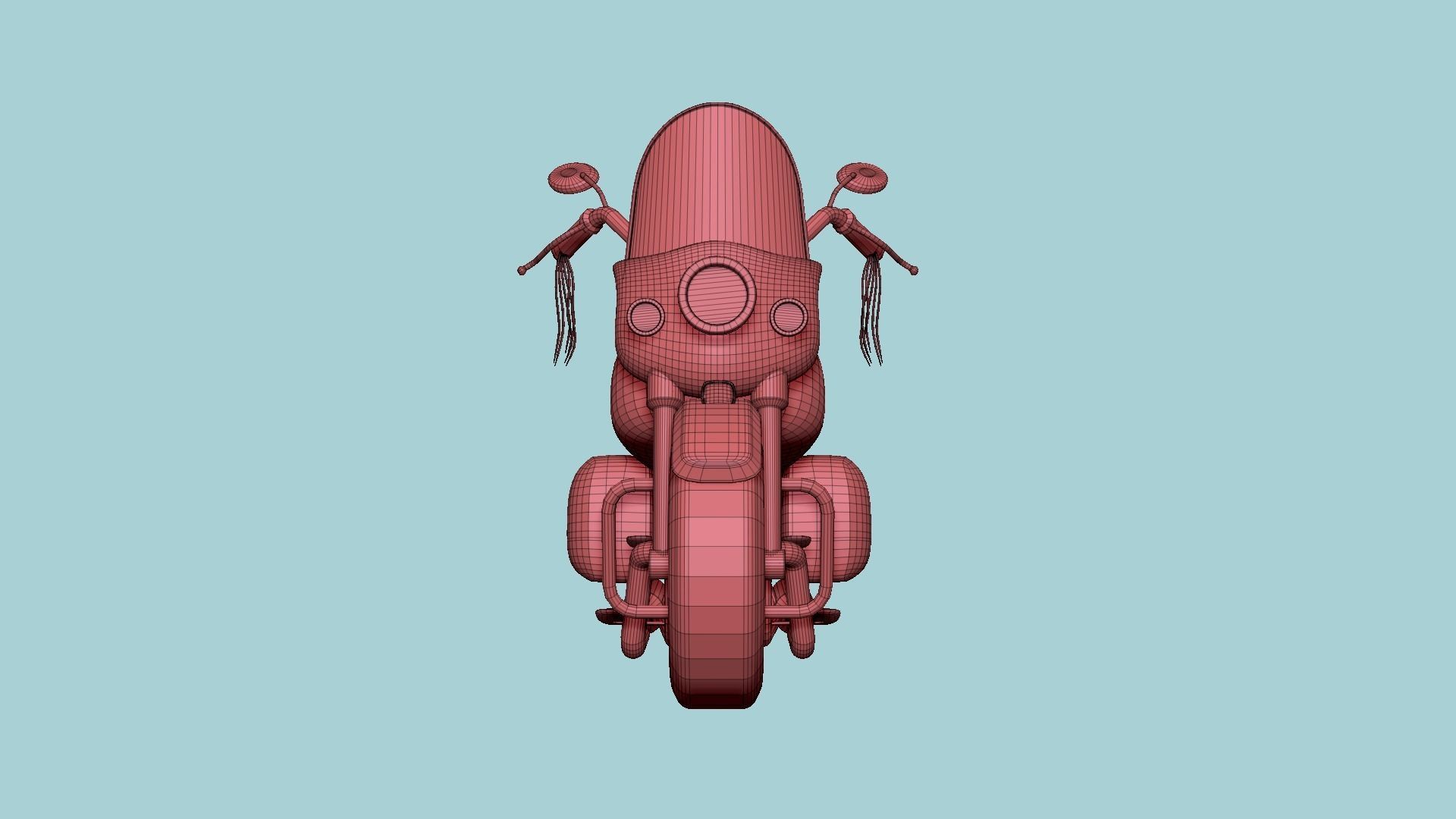 Motorcycle Cartoon B02 Black - Custom Vehicle Design Low-poly 3D model_14