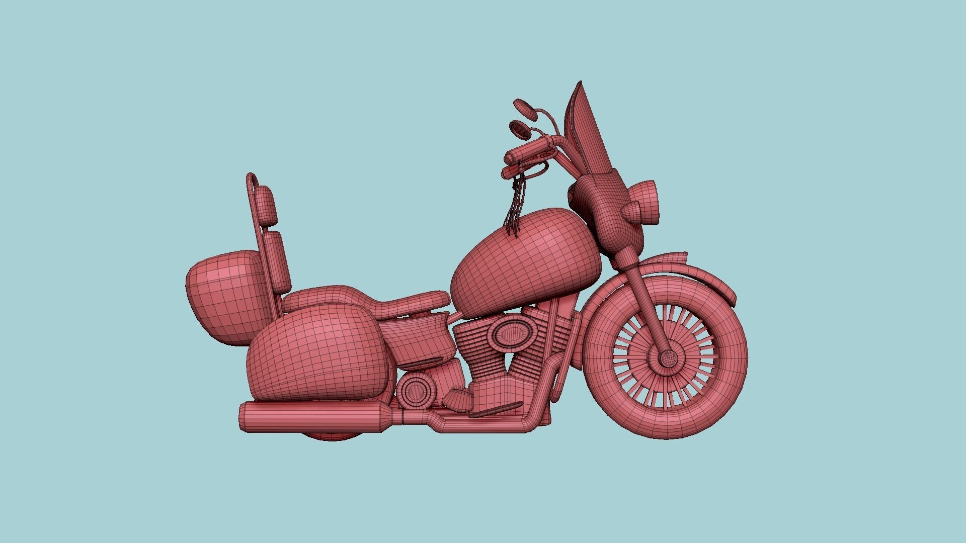 Motorcycle Cartoon B02 Black - Custom Vehicle Design Low-poly 3D model_15