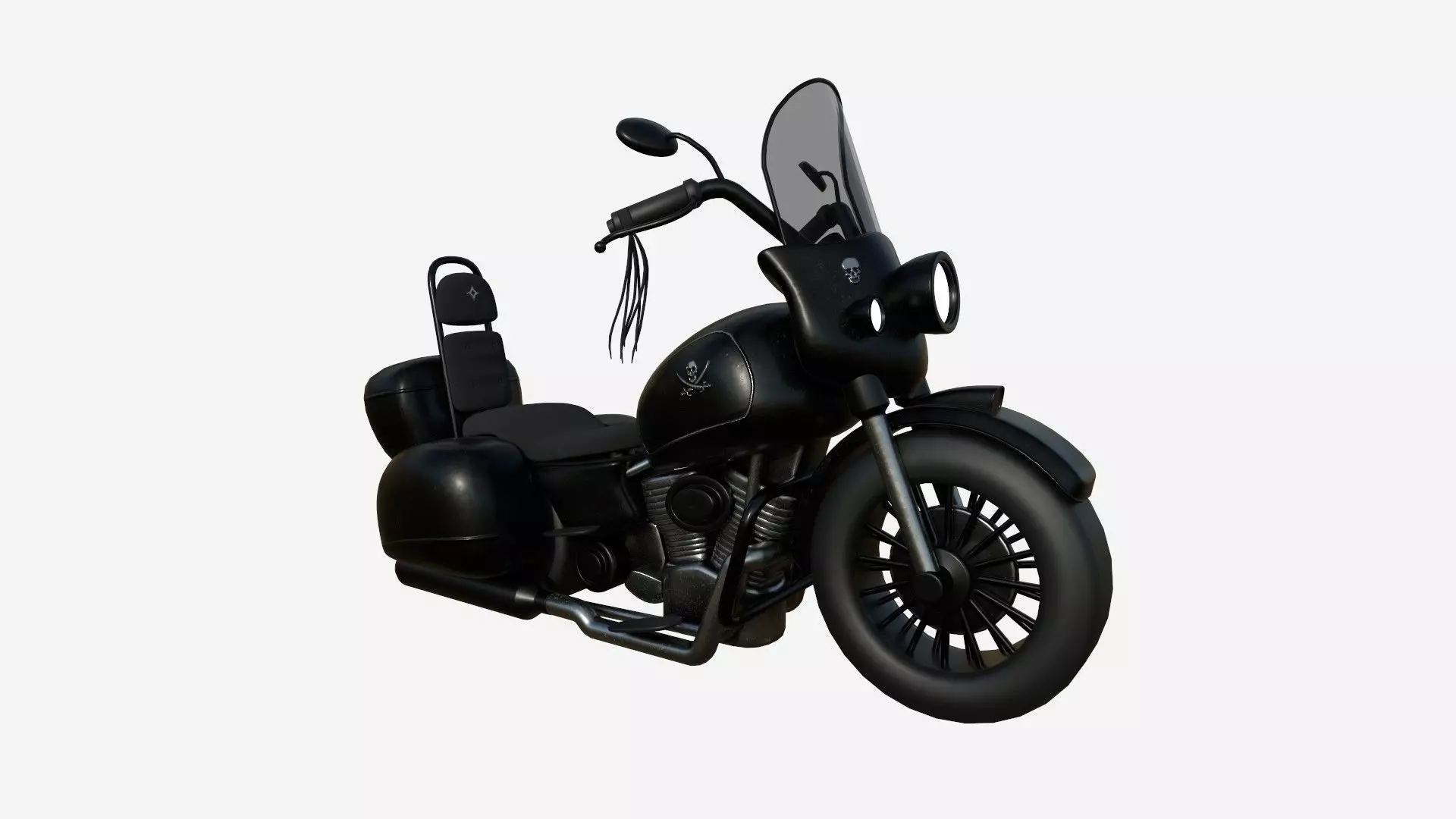 Motorcycle Cartoon B06 Full Black - Custom Vehicle Design Low-poly 3D model