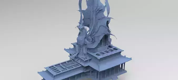 Dragon Temple Ronin Temple  3D model