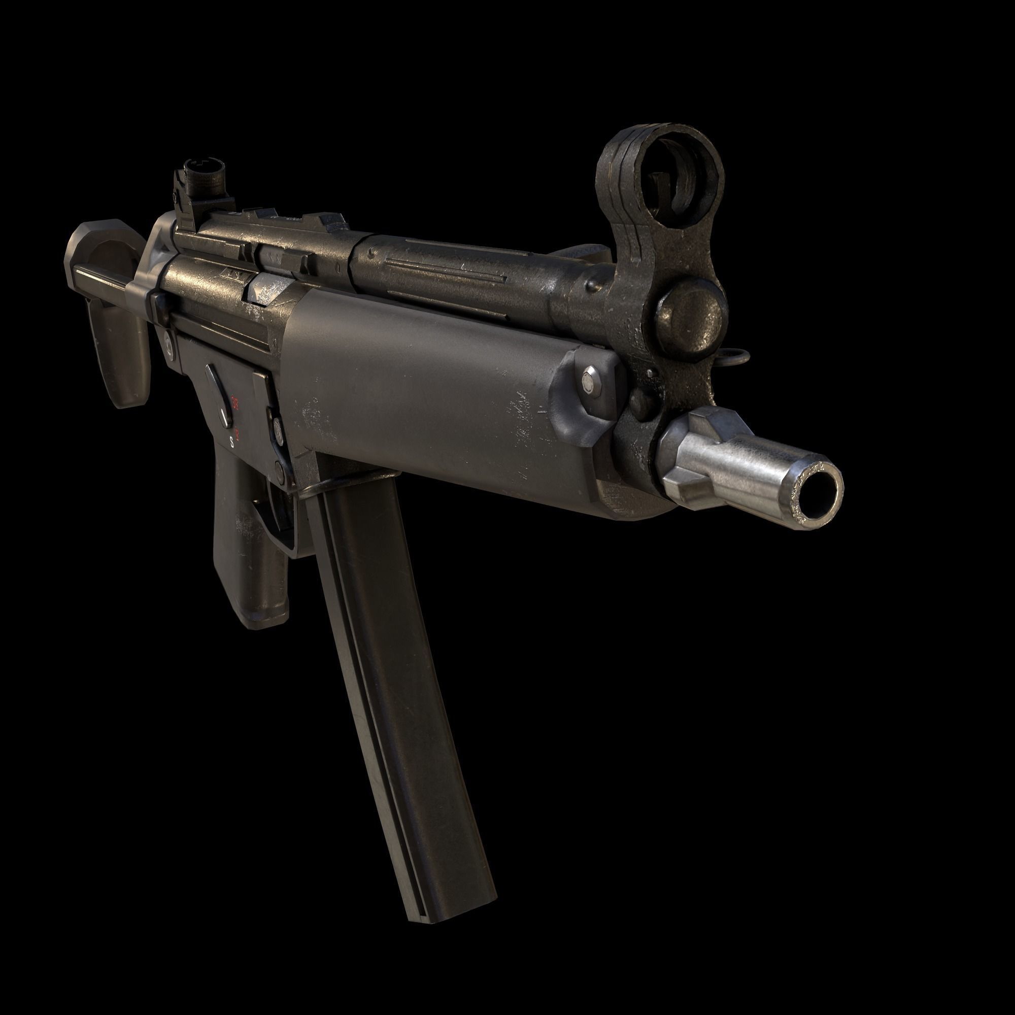 HK MP5 - PBR GameReady Low-poly 3D model_4