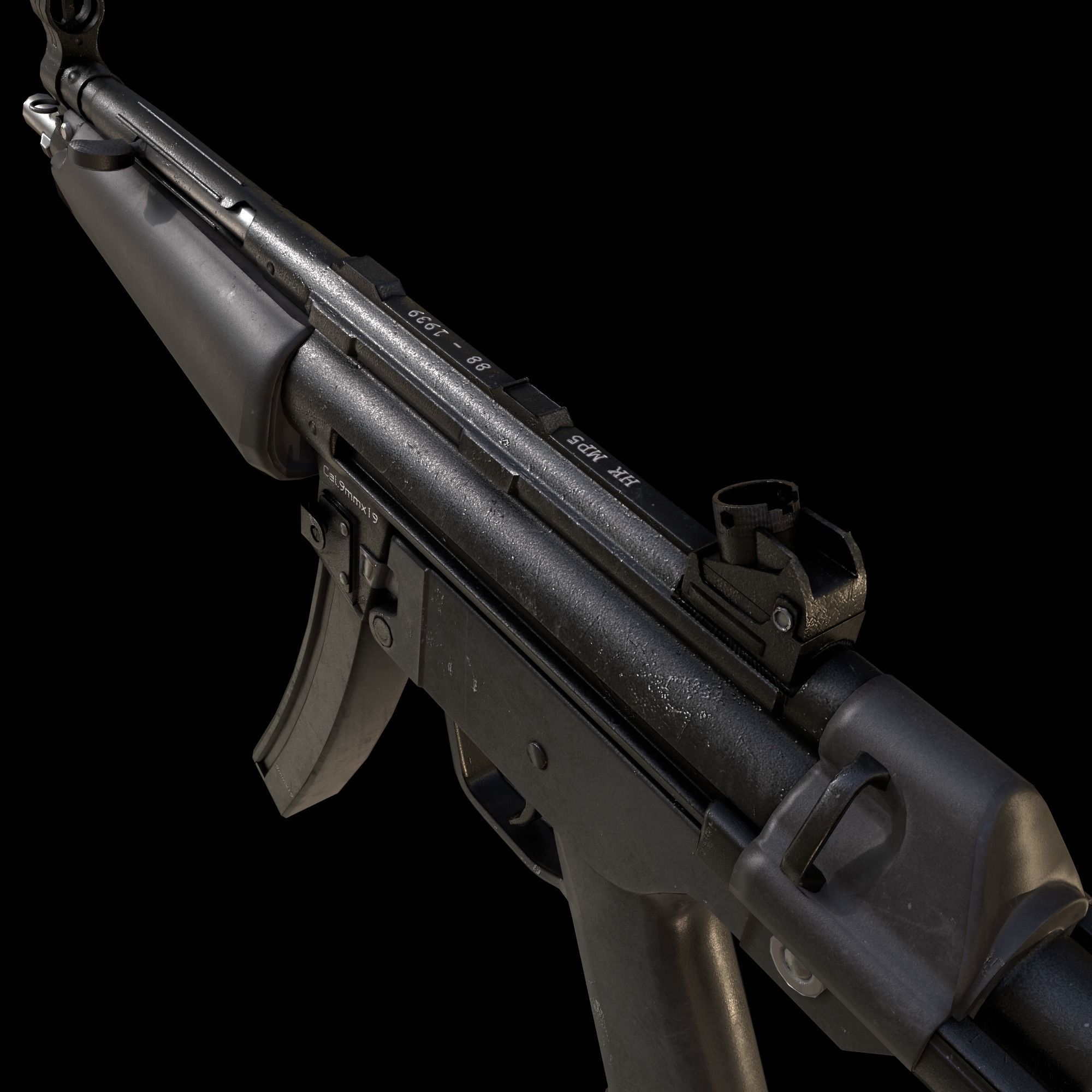 HK MP5 - PBR GameReady Low-poly 3D model_2