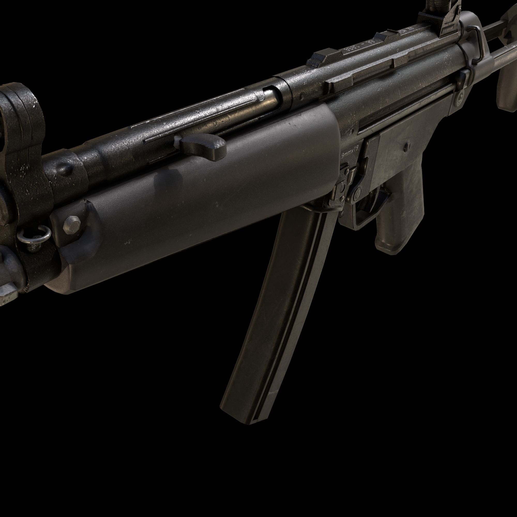 HK MP5 - PBR GameReady Low-poly 3D model_5