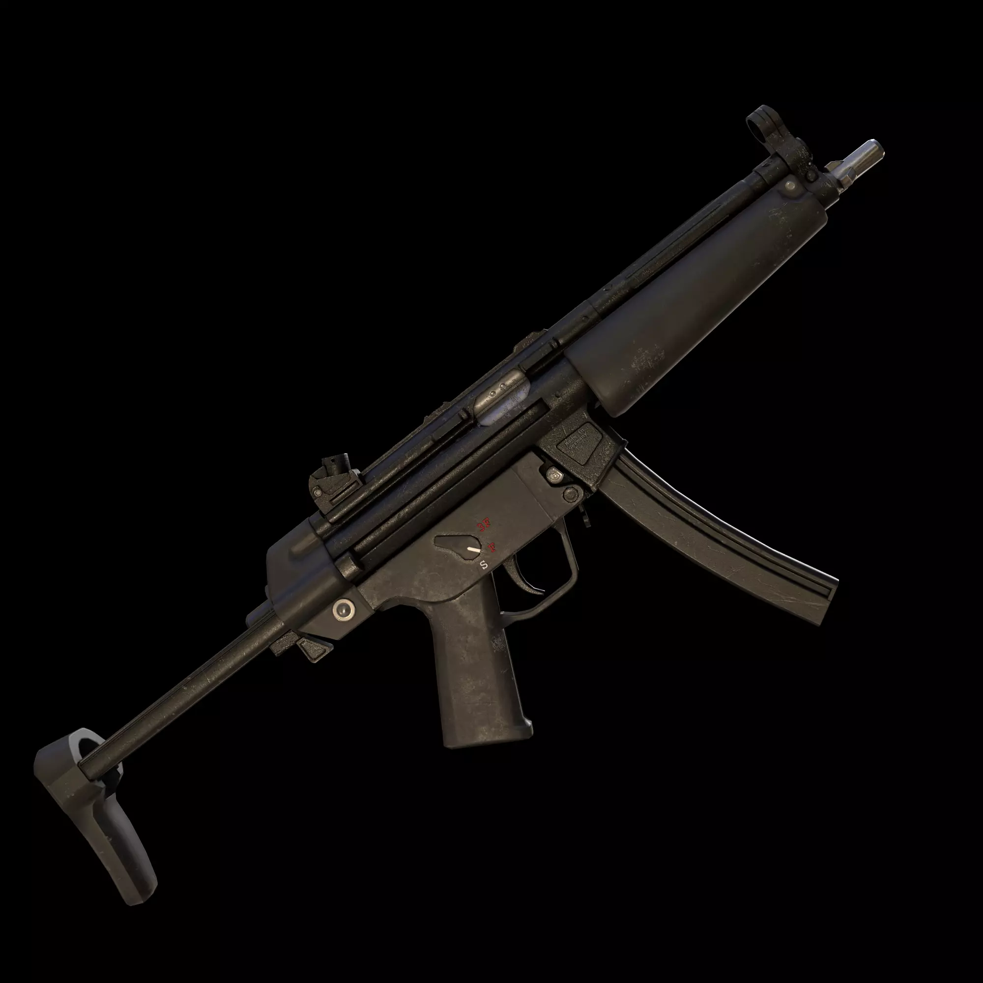 HK MP5 - PBR GameReady Low-poly 3D model_0