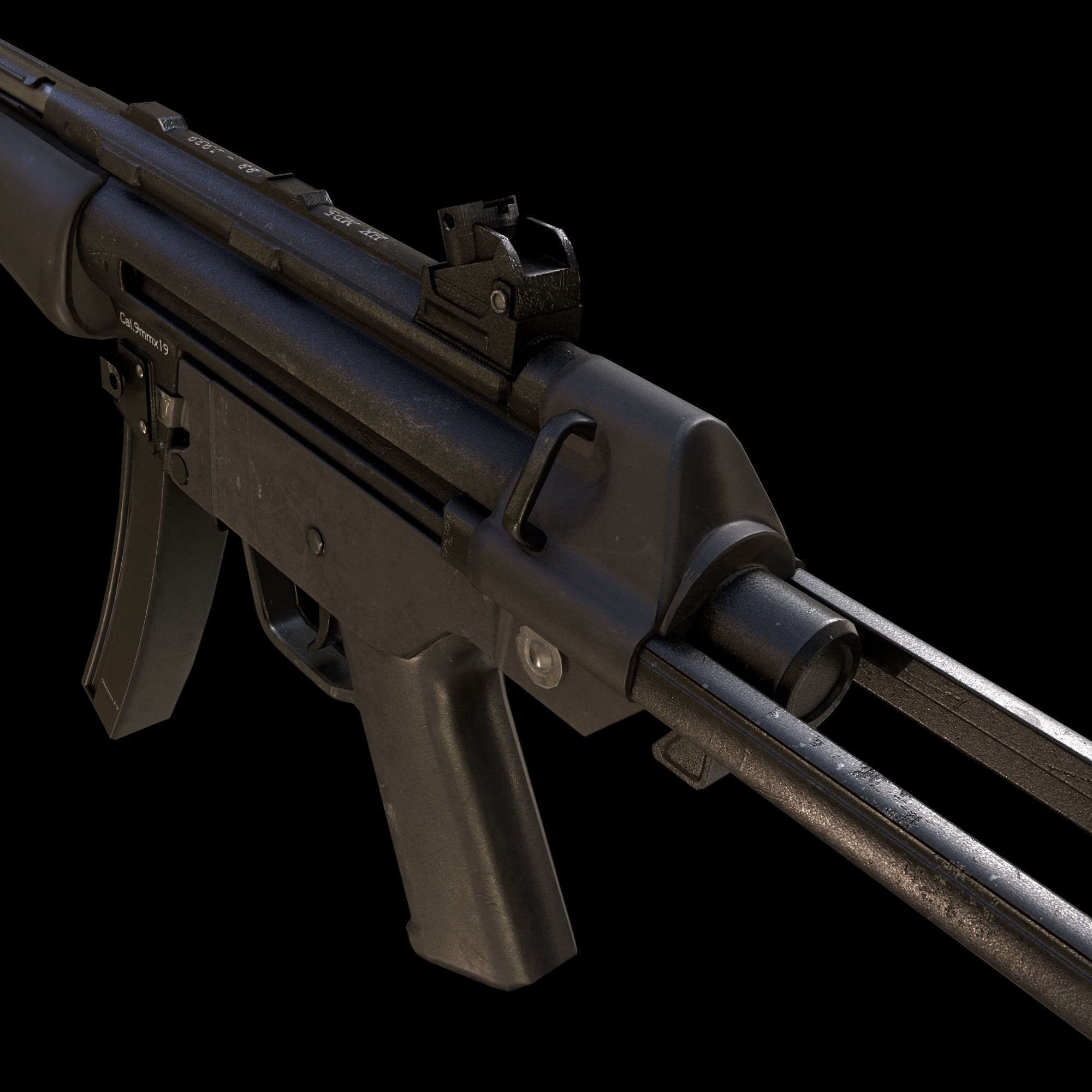 HK MP5 - PBR GameReady Low-poly 3D model_6