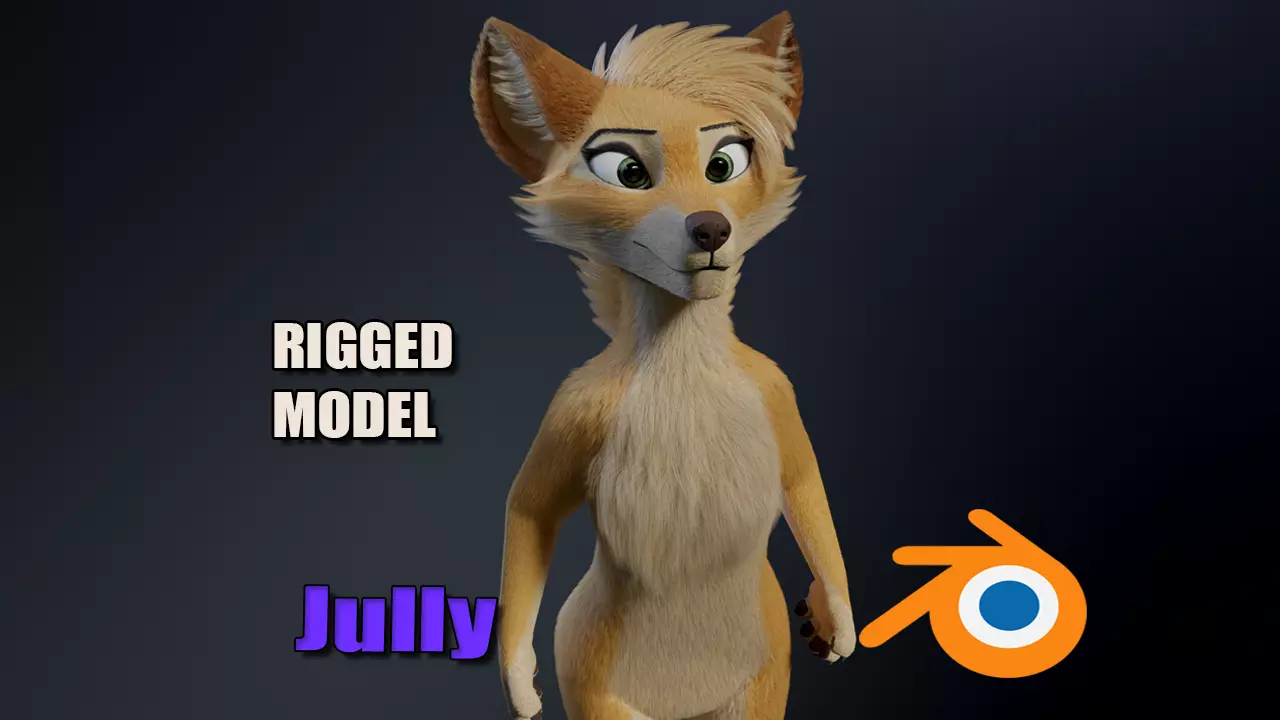 Jully Anthro Fox 3D model_0