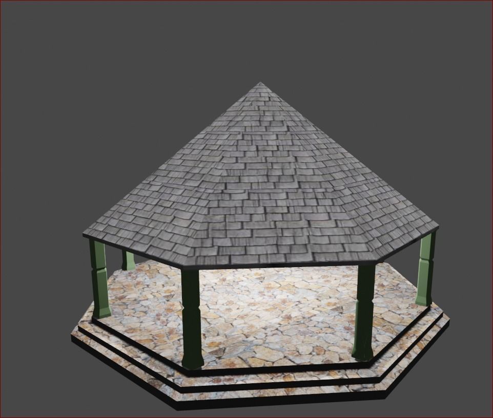 Park Hut Low-poly 3D model_3