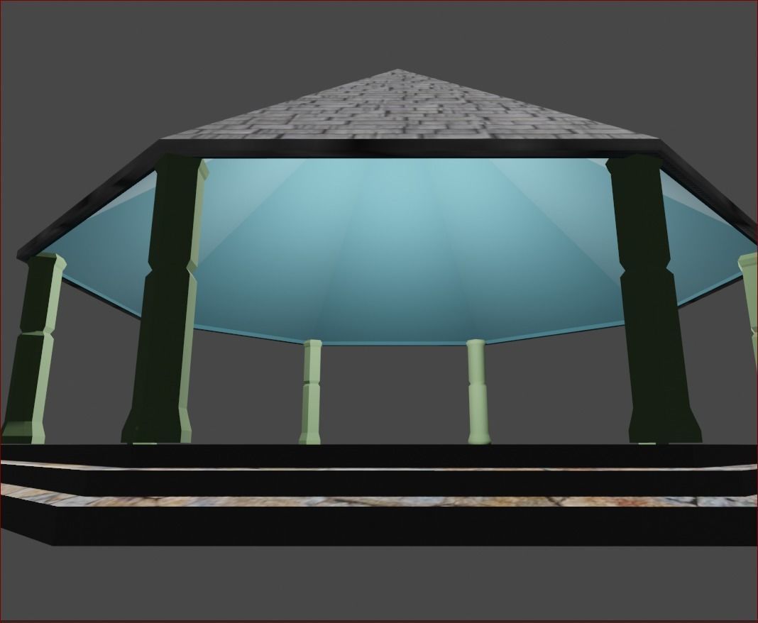 Park Hut Low-poly 3D model_2