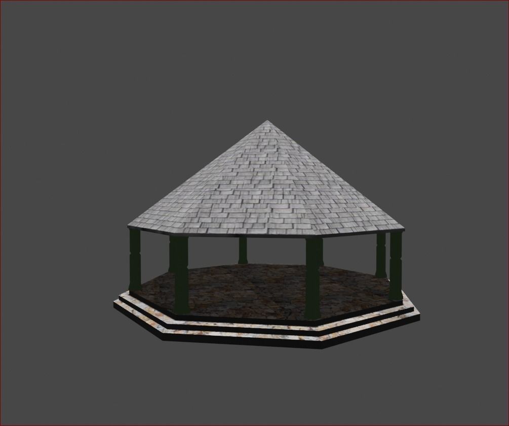 Park Hut Low-poly 3D model_1