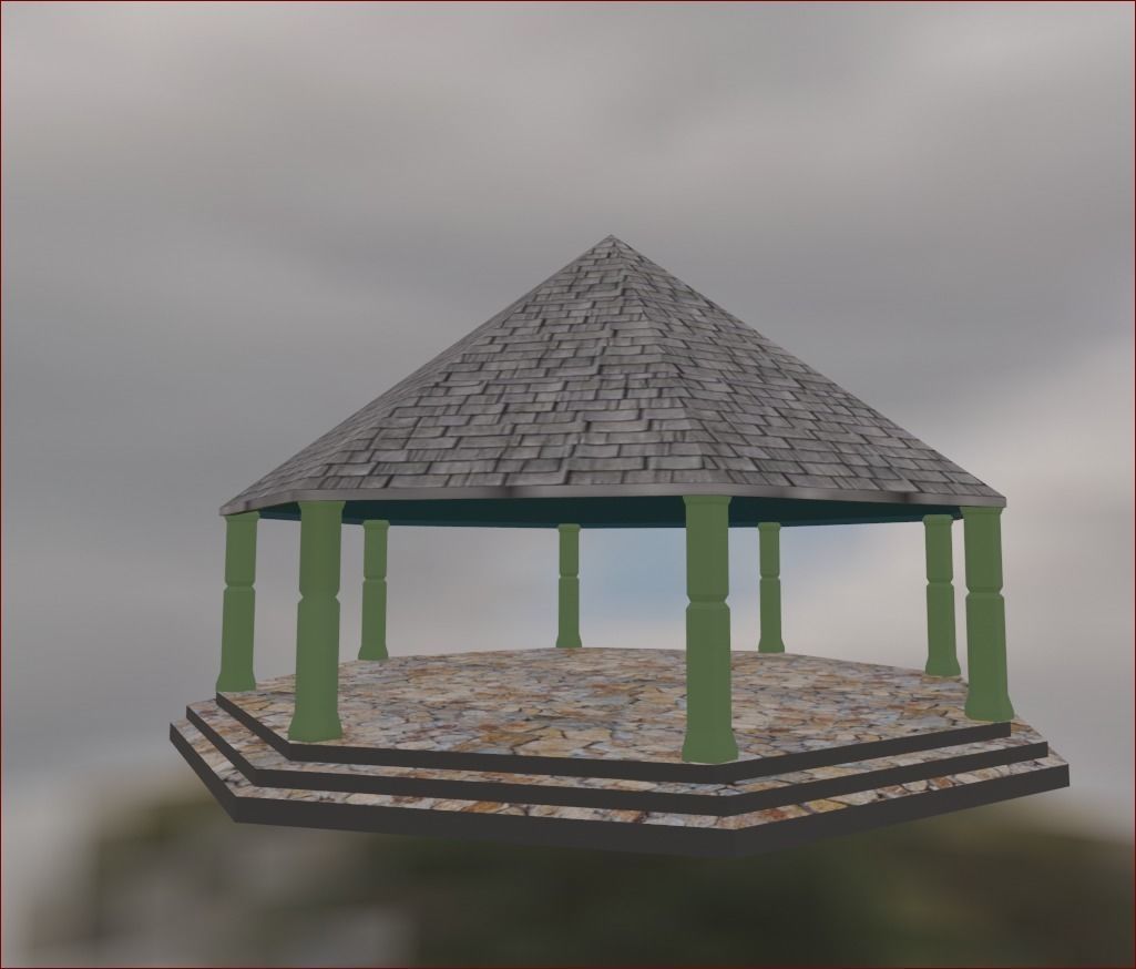 Park Hut Low-poly 3D model_4