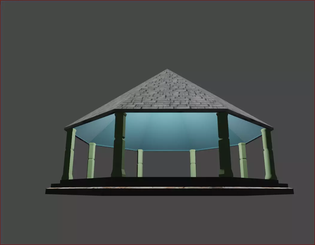 Park Hut Low-poly 3D model_0