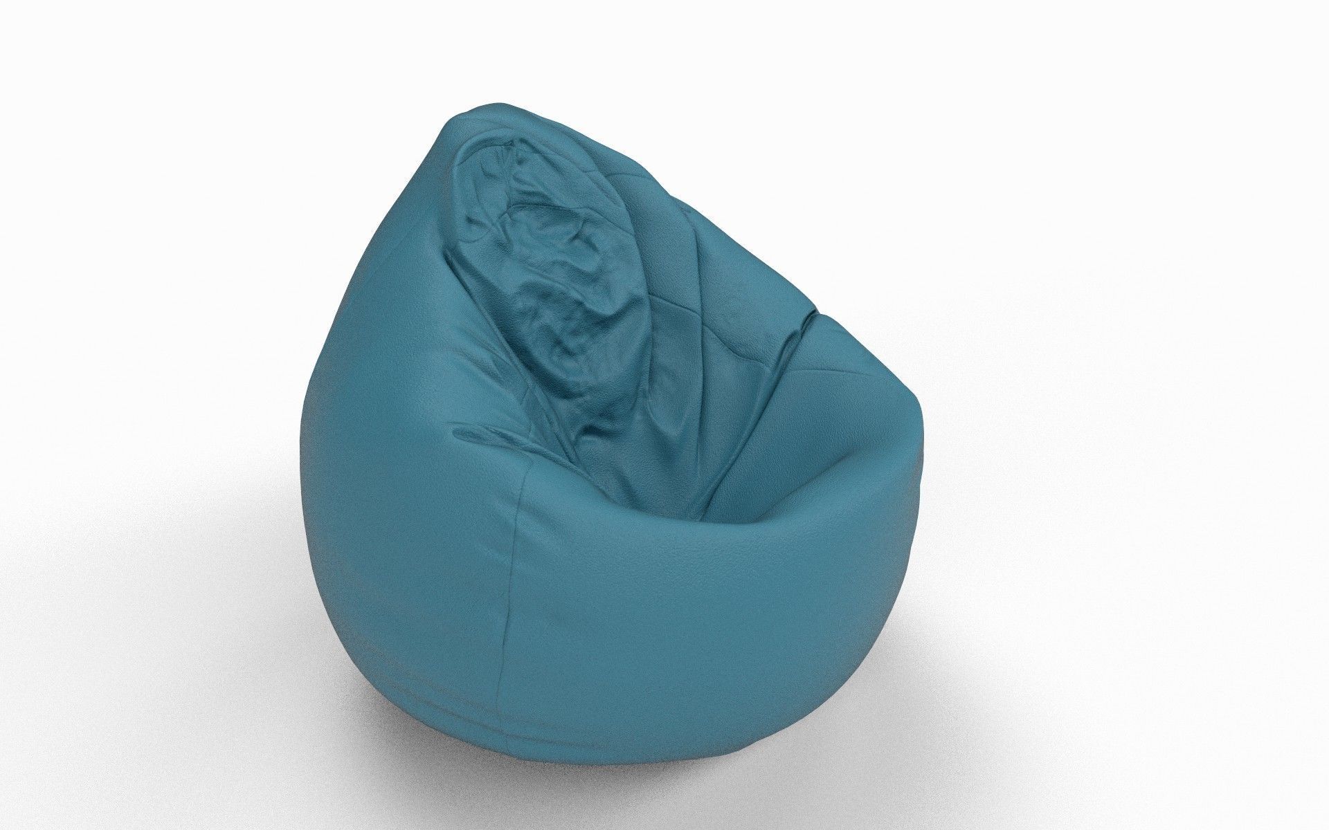 Bean Bag Low-poly 3D model_3