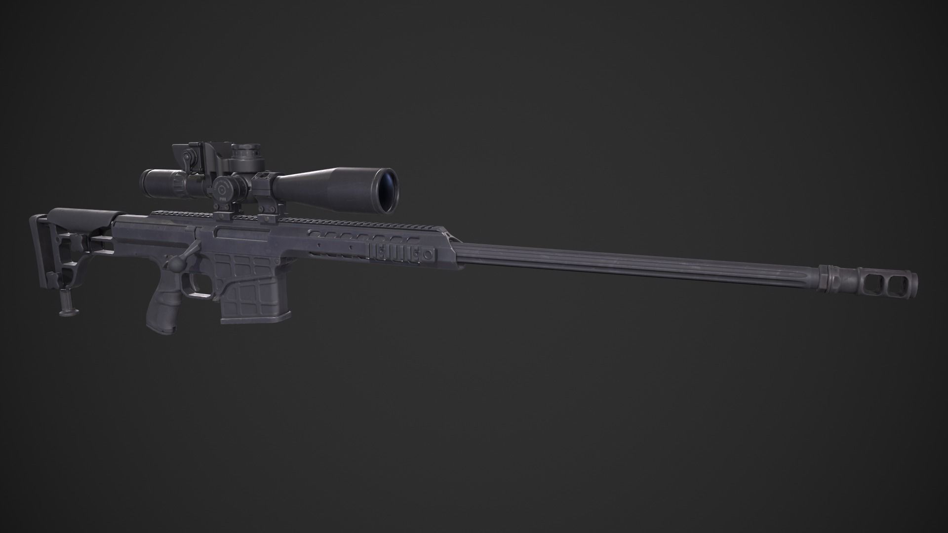 Barrett Model 98b Low-poly 3D model_1