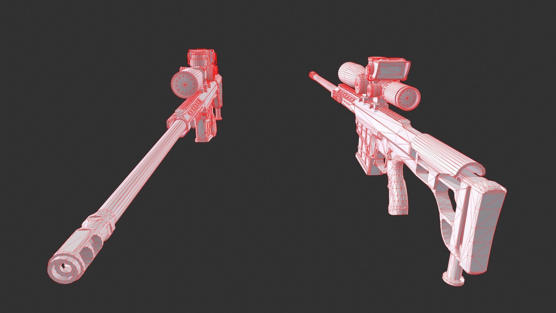 Barrett Model 98b Low-poly 3D model_12