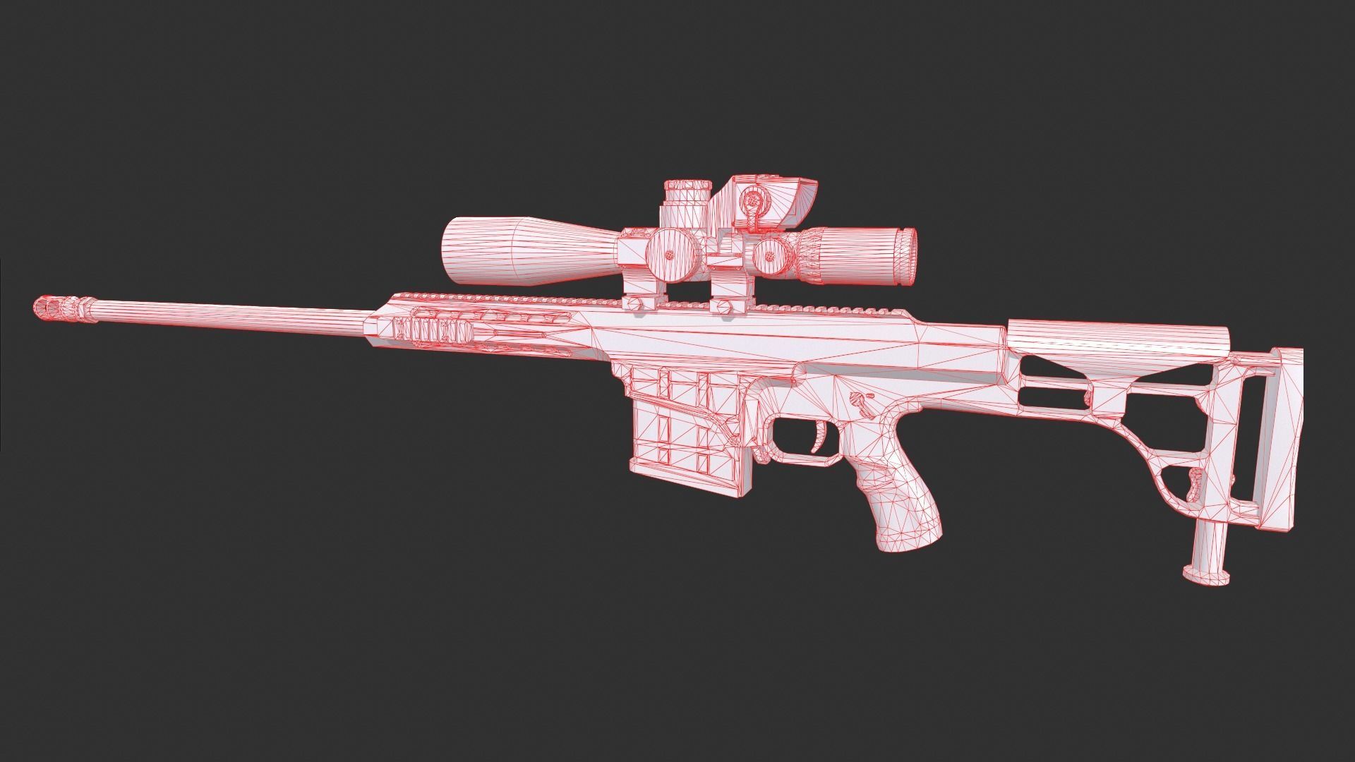 Barrett Model 98b Low-poly 3D model_4