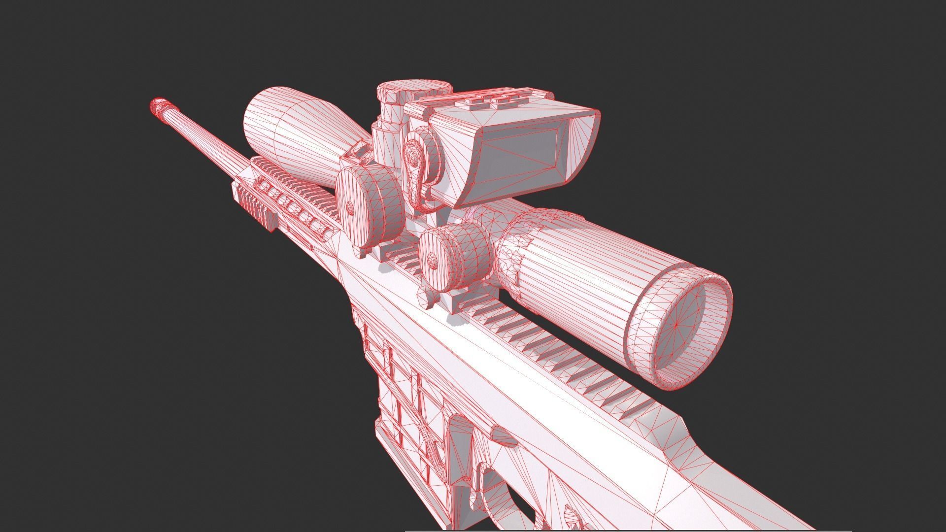 Barrett Model 98b Low-poly 3D model_14