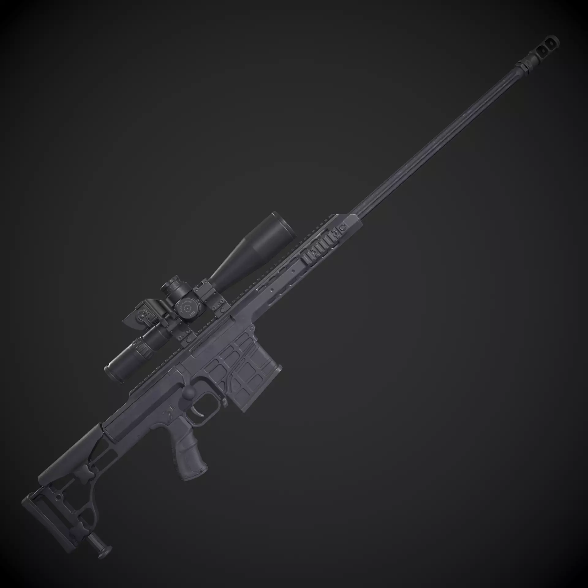Barrett Model 98b Low-poly 3D model_0