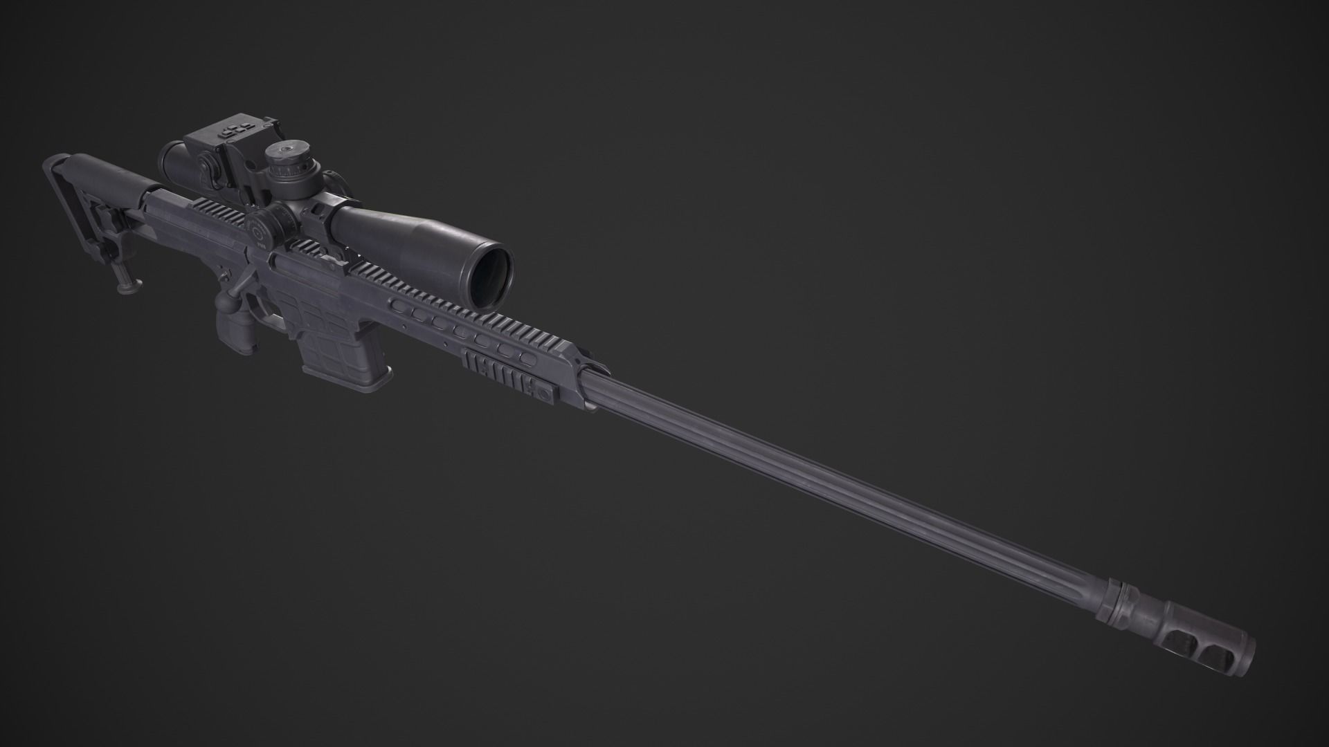 Barrett Model 98b Low-poly 3D model_7