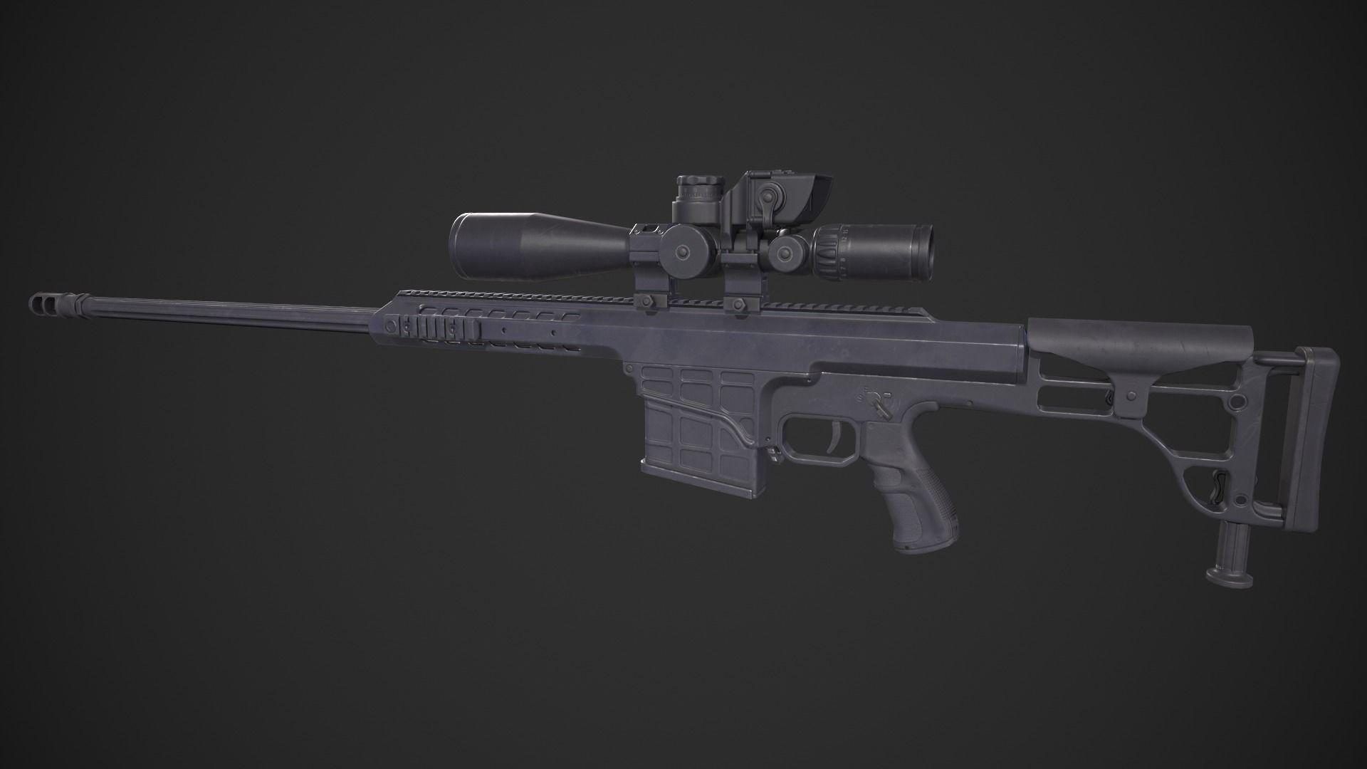 Barrett Model 98b Low-poly 3D model_3