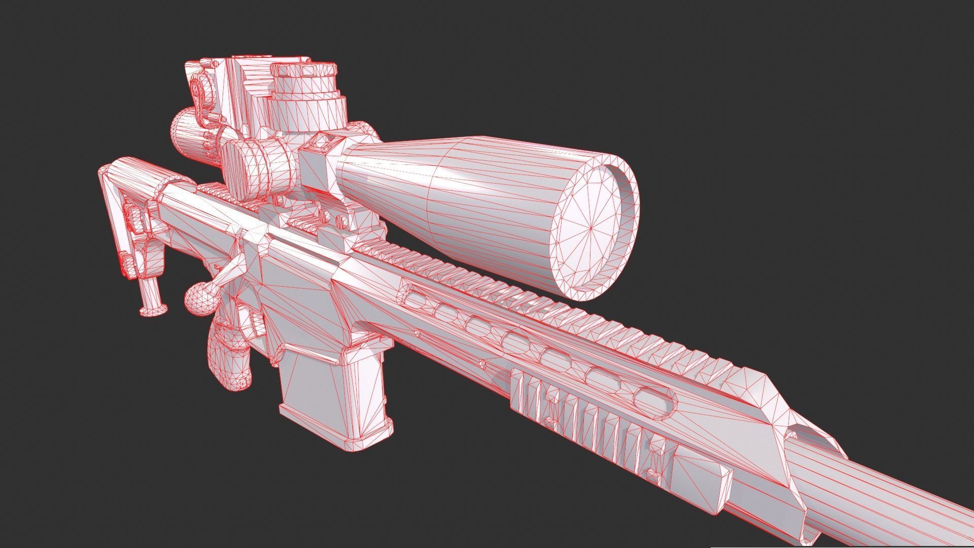 Barrett Model 98b Low-poly 3D model_16