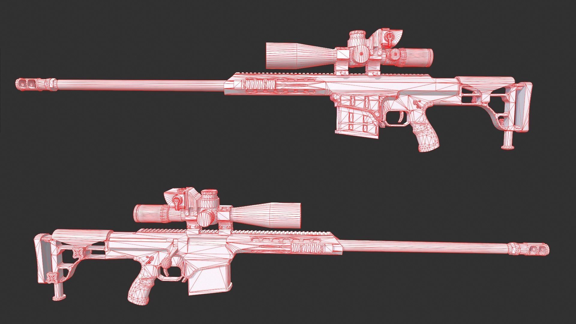 Barrett Model 98b Low-poly 3D model_6