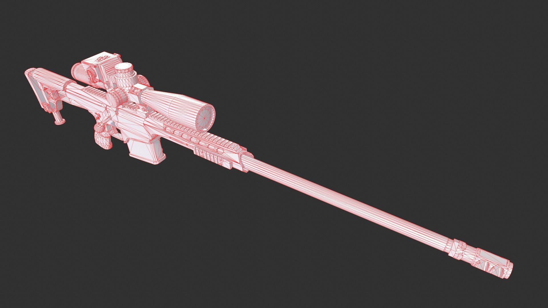 Barrett Model 98b Low-poly 3D model_8