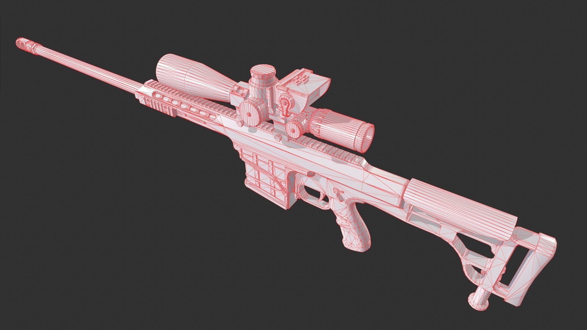 Barrett Model 98b Low-poly 3D model_10