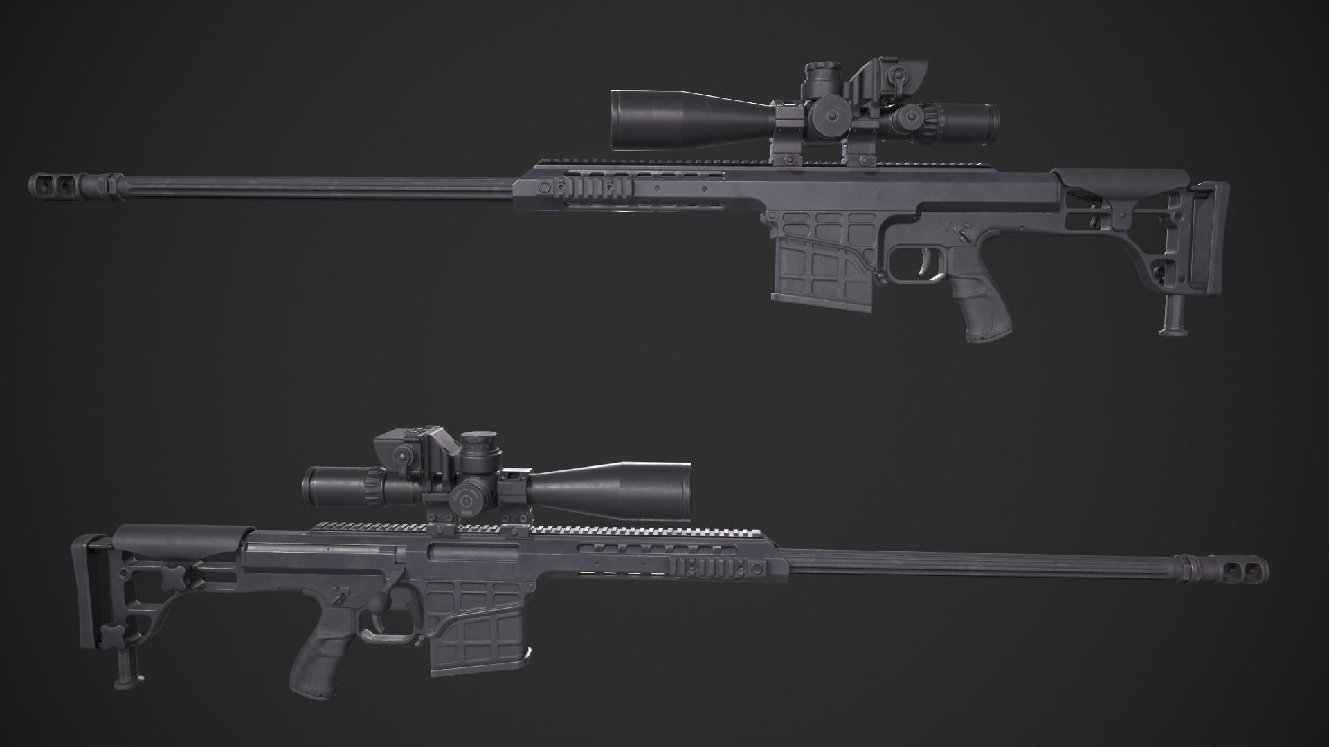 Barrett Model 98b Low-poly 3D model_5