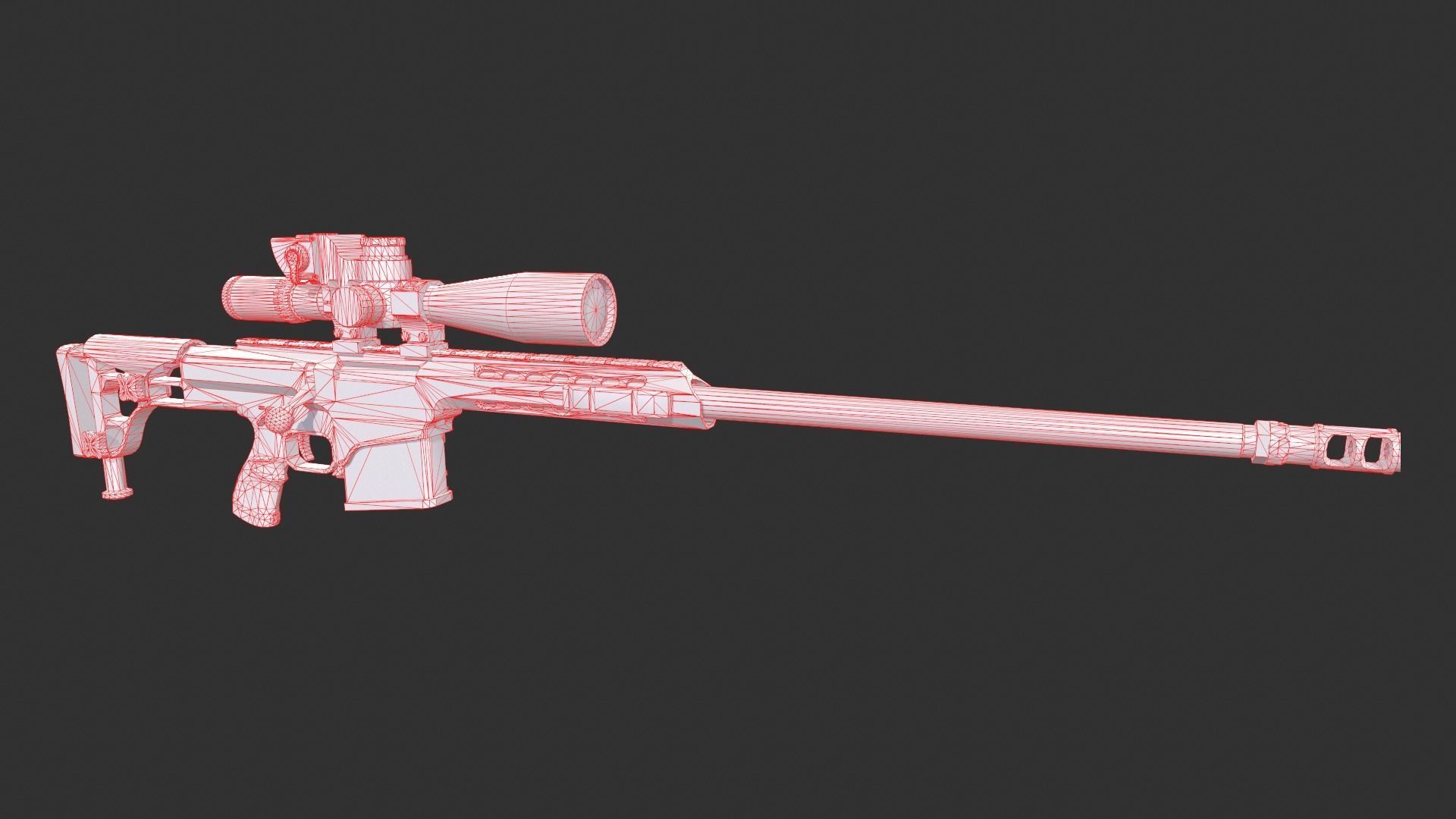 Barrett Model 98b Low-poly 3D model_2