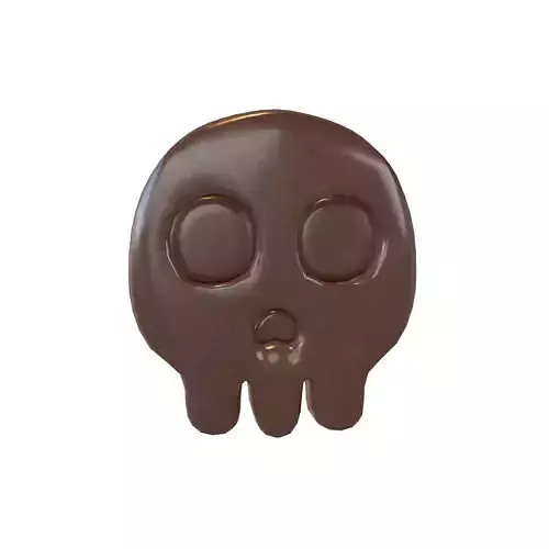 Twitter Skull Emoji Chocolate V1 001 Low-poly 3D model