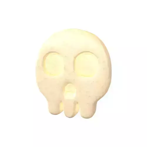 Twitter Skull Emoji Chocolate V2 002 Low-poly 3D model