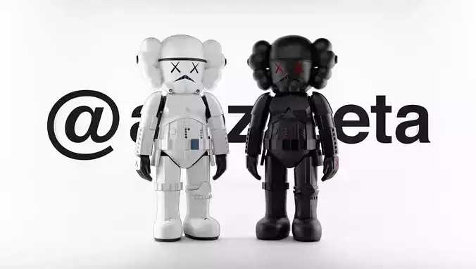Kaws Stormtrooper Textured Low-poly 3D model