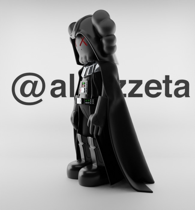 Kaws Darth Vader Textured Low-poly 3D model_7