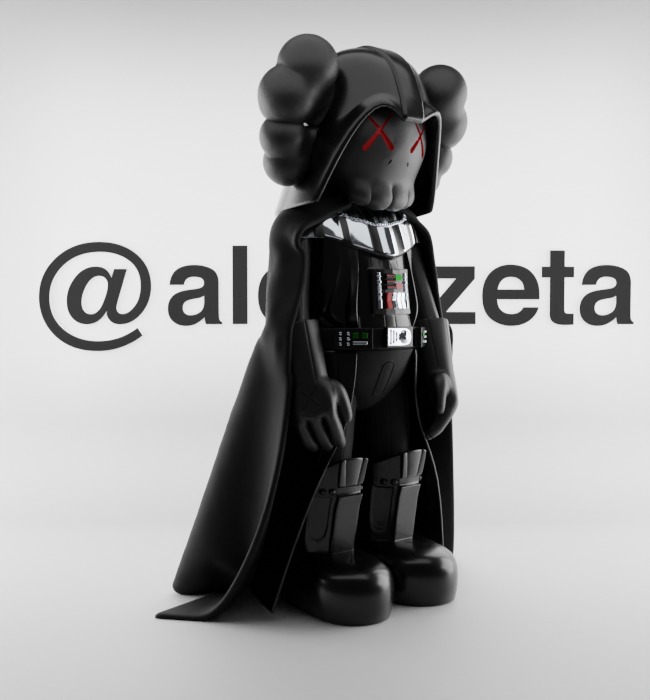 Kaws Darth Vader Textured Low-poly 3D model_33