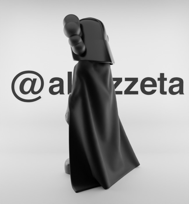 Kaws Darth Vader Textured Low-poly 3D model_13