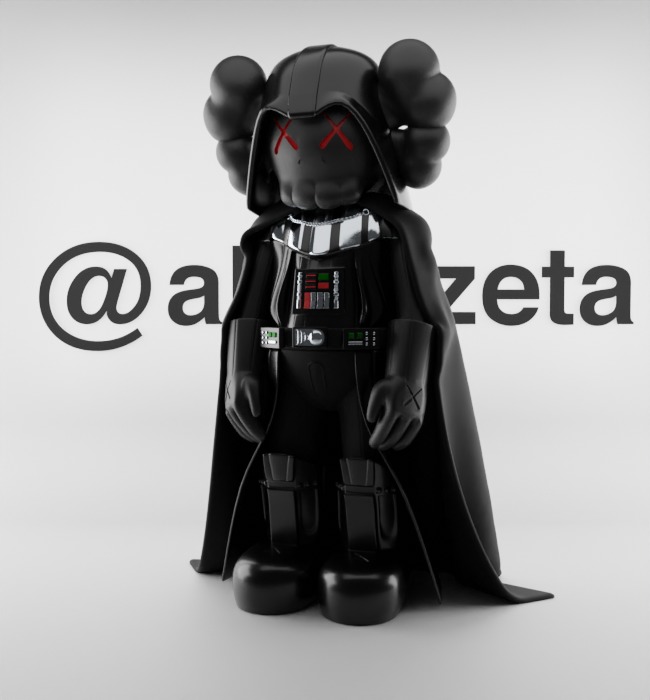 Kaws Darth Vader Textured Low-poly 3D model_3