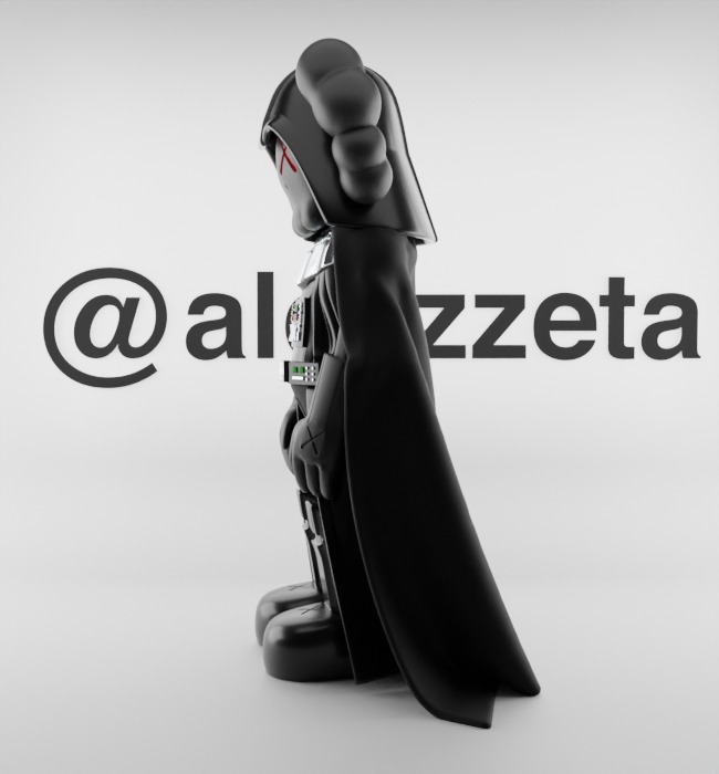 Kaws Darth Vader Textured Low-poly 3D model_9